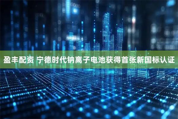 盈丰配资 宁德时代钠离子电池获得首张新国标认证