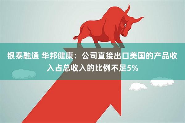 银泰融通 华邦健康：公司直接出口美国的产品收入占总收入的比例不足5%