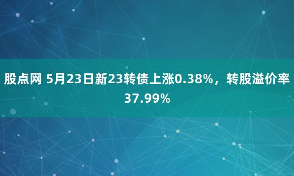 股点网 5月23日新23转债上涨0.38%，转股溢价率37.99%