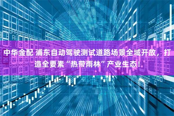 中华金配 浦东自动驾驶测试道路场景全域开放，打造全要素“热带雨林”产业生态！