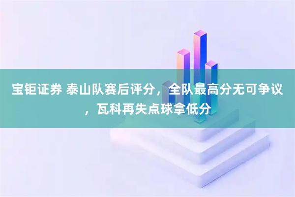 宝钜证券 泰山队赛后评分,全队最高分无可争议,瓦科再失点球拿低分
